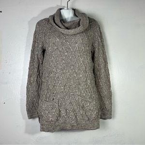 Jeanne Pierre long sleeve Cowl neck‎ brown sweater size large